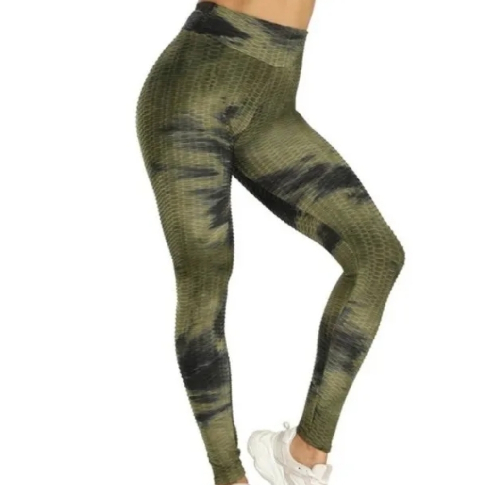 NEW Women Push Up Capri Yoga Pants Anti-Cellulite Leggings Tie Dyed